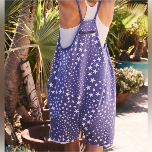 FP Movement Hot Shot Printed Romper in Indigo Stars, size M - Picture 2 of 12